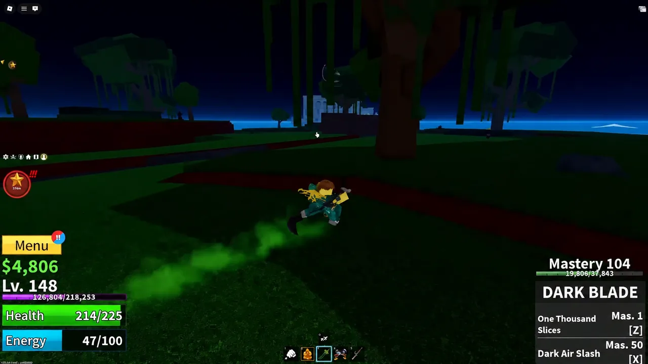 Player searching the base of large trees on Jungle Island for the hidden monkey