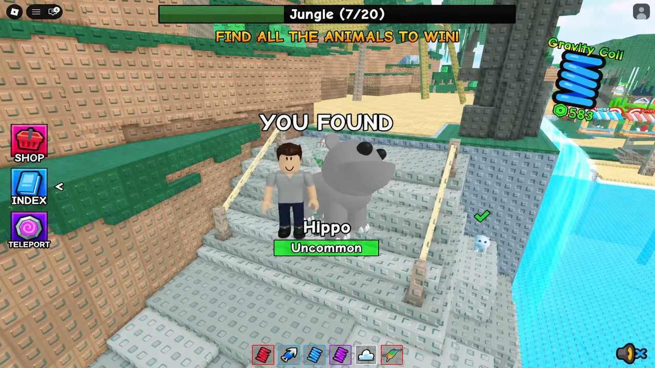 Jungle zone confirmation popup for the Hippo, labelled Uncommon