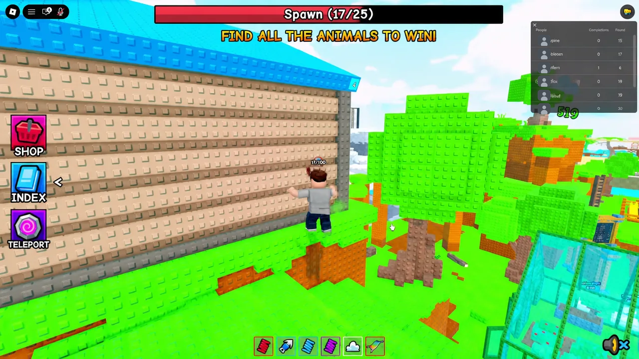 Spawn zone counter at 17 of 25 as the player searches around the map
