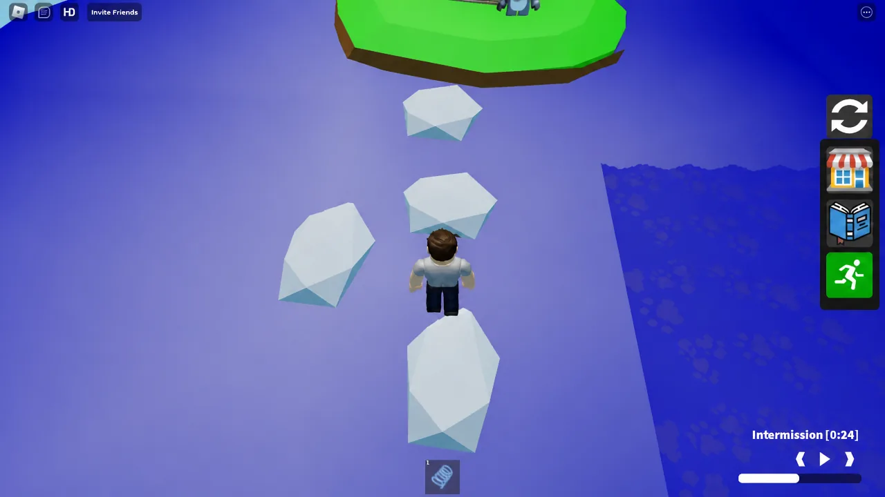 Floating ice platforms guard part of the cold-weather route.
