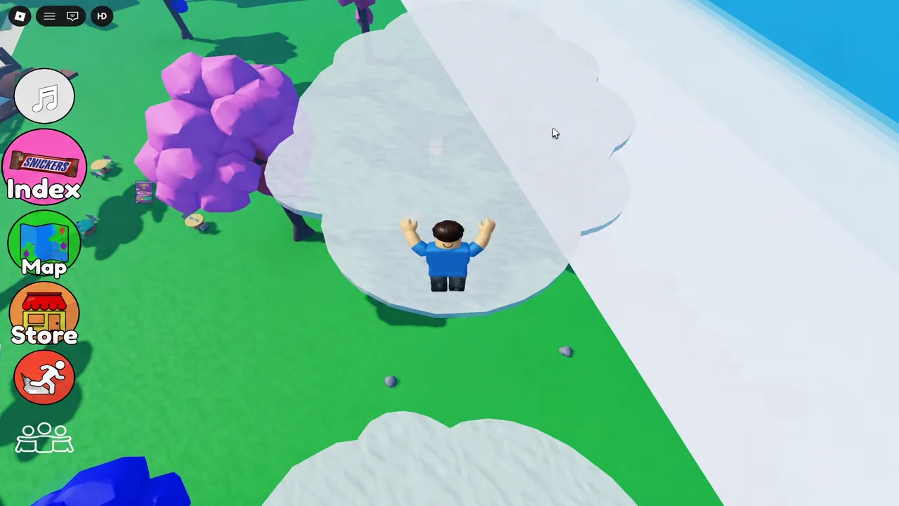 The snow area holds six sweets, including the vault-locked Nesquik.