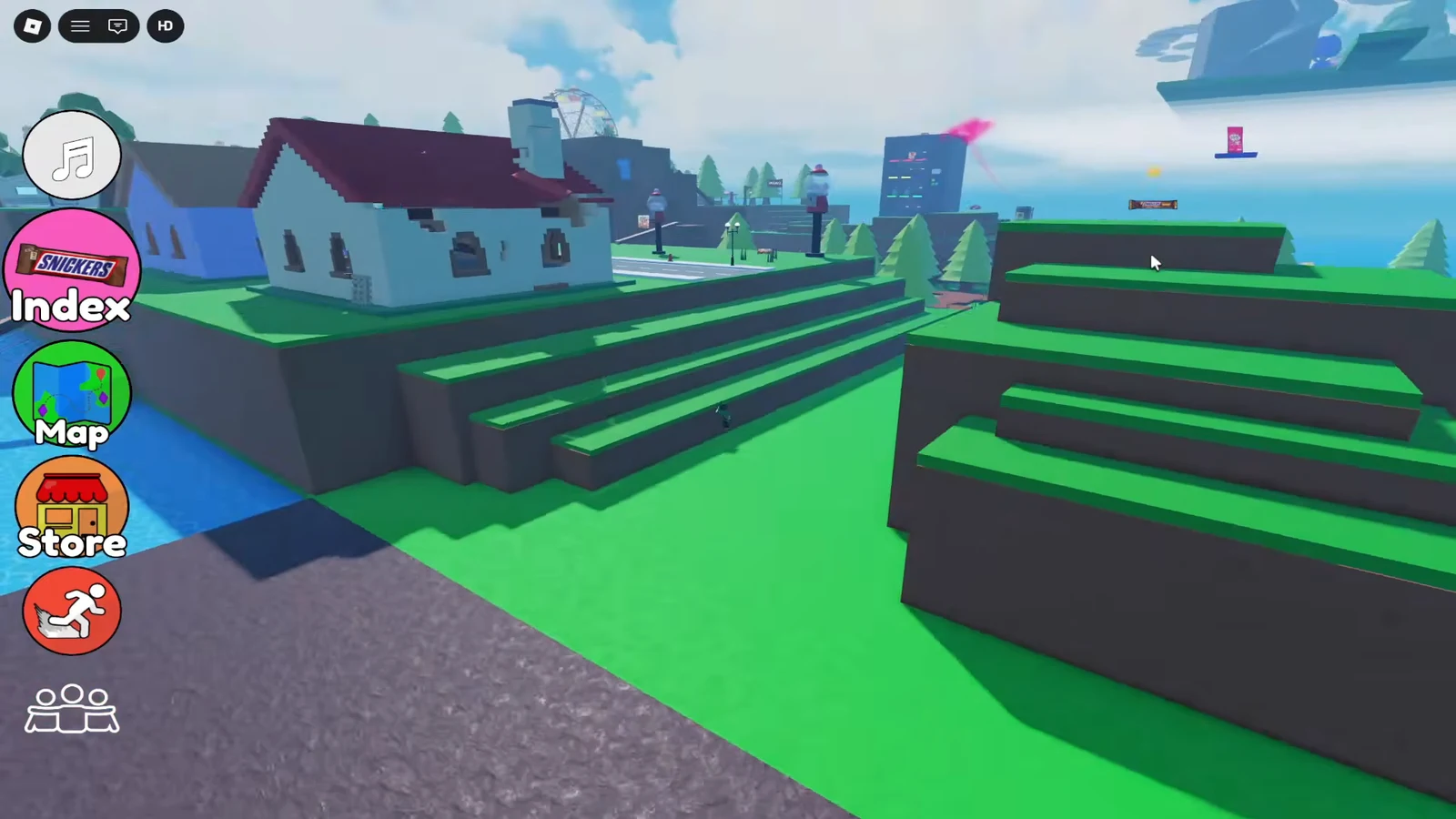 The Index, Map and Store buttons sit on the left while you explore.