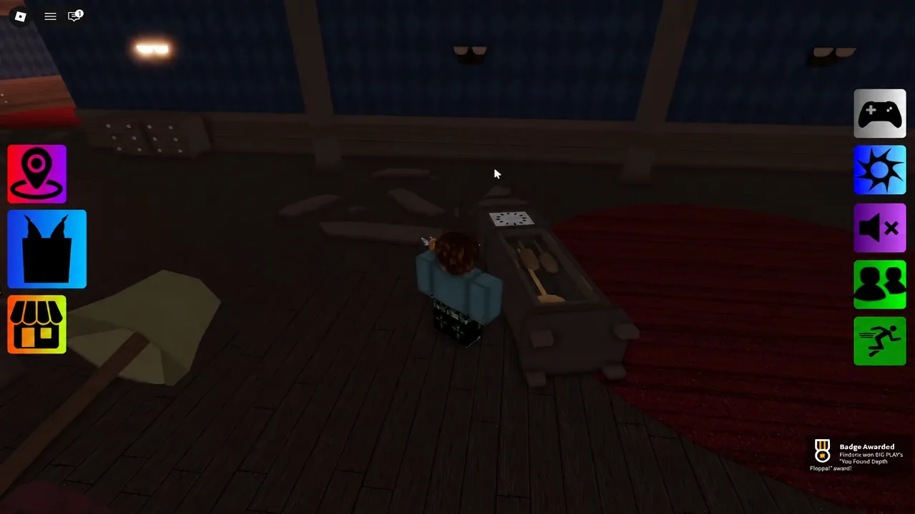 Player avatar interacting with a console inside a hotel room on the Doors map