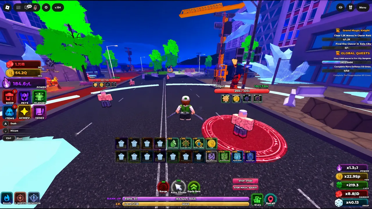 Gameplay view with an enemy highlighted as the current target during a quest objective
