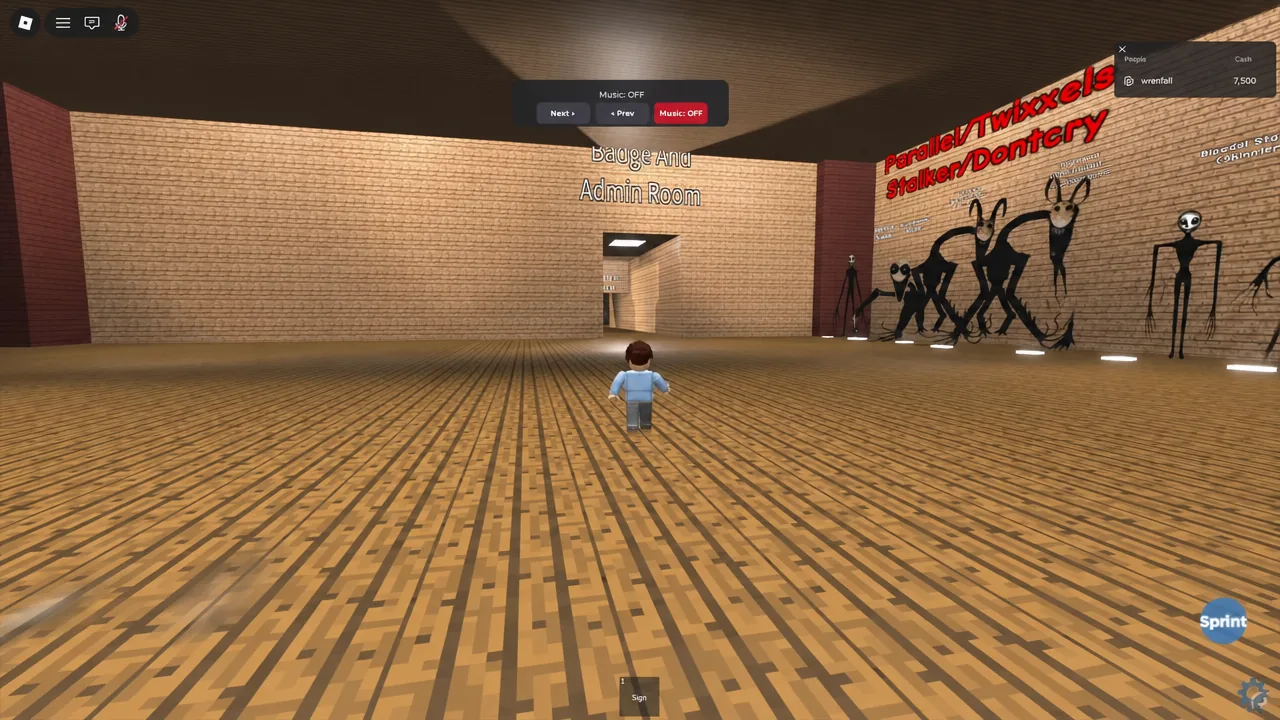 Music controls overlay with the red Music: OFF button shown inside the game