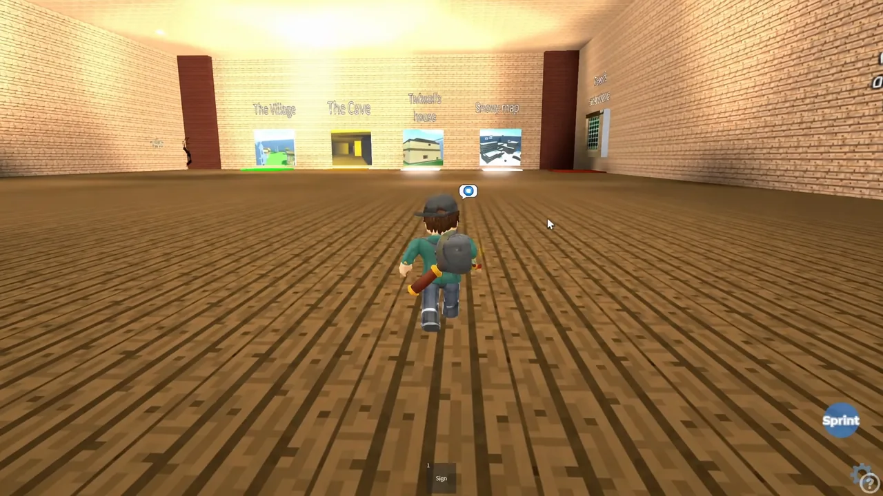 Second floor interior of Twixxel's house where the portrait badge trigger is found