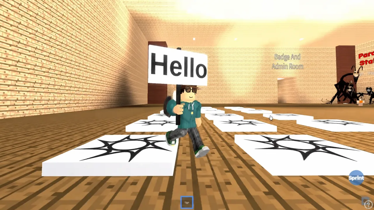 Avatar holding up a Hello sign created with the highlighted Sign button
