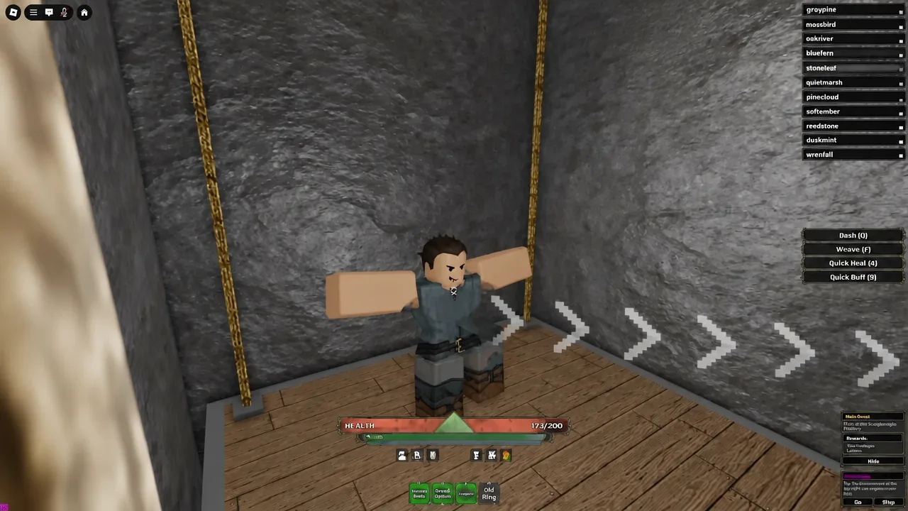 Player character exploring the labyrinth in The Veil on the way to a class trainer