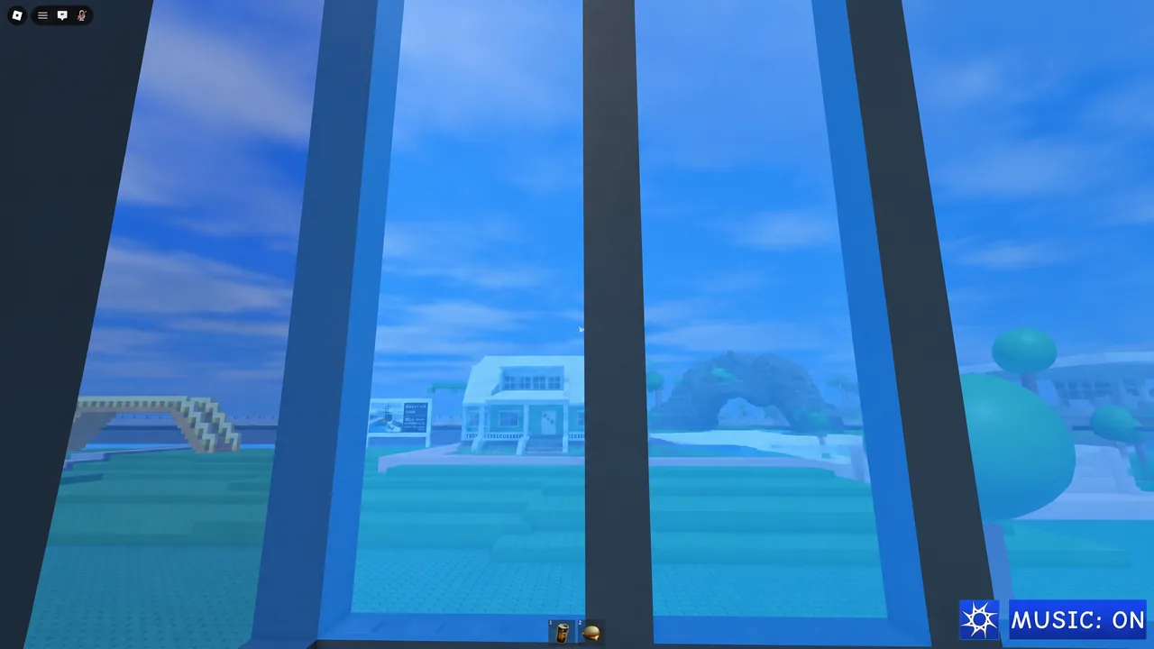 Rebuilt classic Roblox map shown in the anniversary event with the music toggle enabled