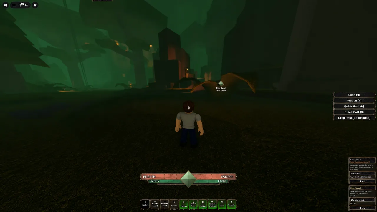 Approaching the Coliseum area in The Veil after following the right-hand path