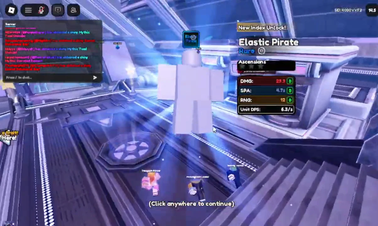 New Index Unlock pop-up for the rare unit Elastic Pirate with its stats listed