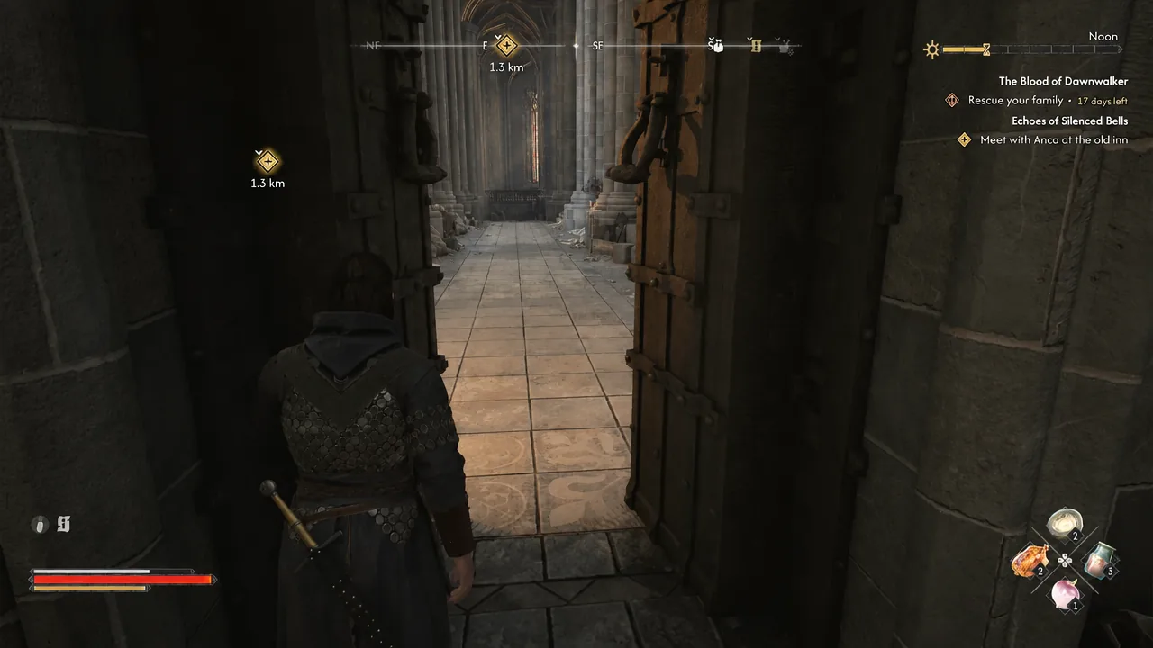 Coen walks through an open doorway inside the unlocked Cathedral Treasury building