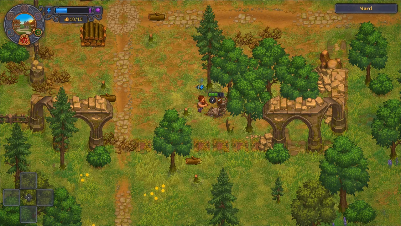 Keeper acting on a target in the Yard with the Y action prompt shown on screen