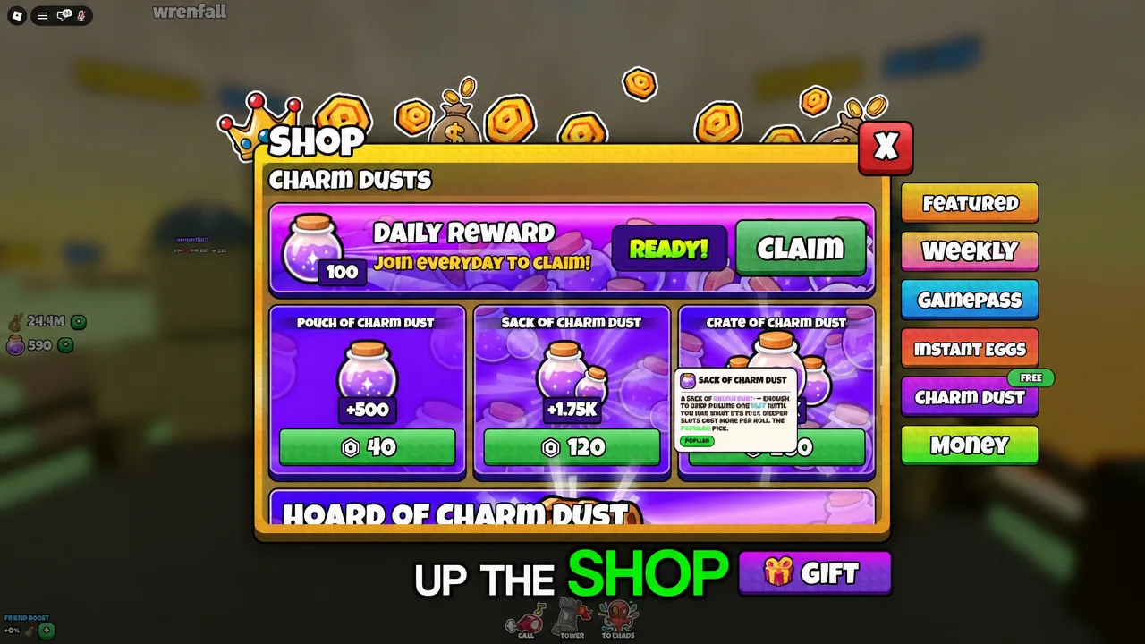 Grow a Chicken Fighter: How to Get Charm Dust Fast