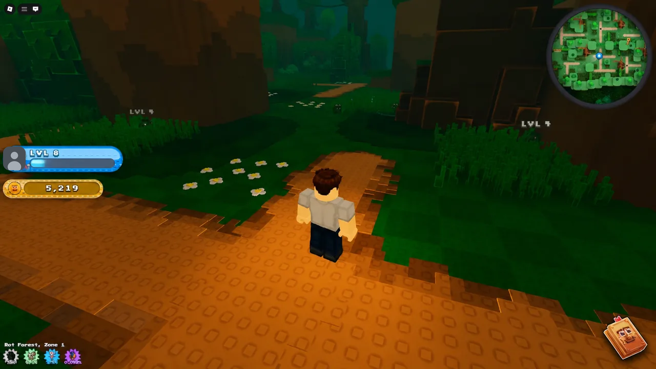 Exploring a forest path in Röt Forest, Zone 1.