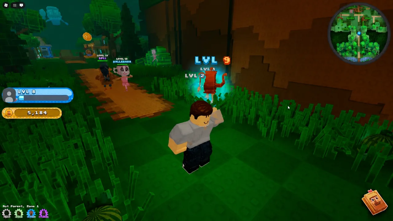 Roblox in-game menu open on the settings panel with audio options visible