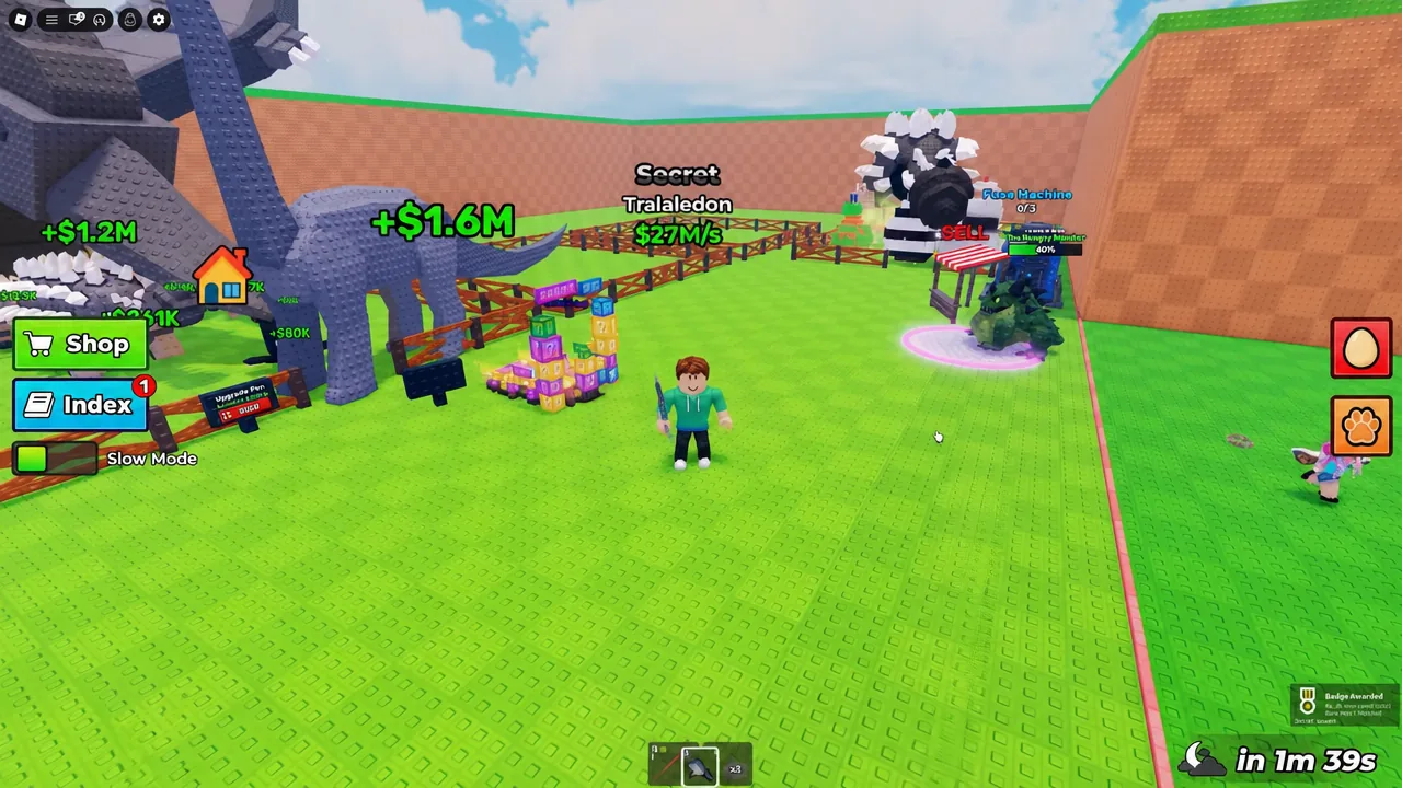 Steal an Egg gameplay view showing the Monster event area where the Flyswatter is earned