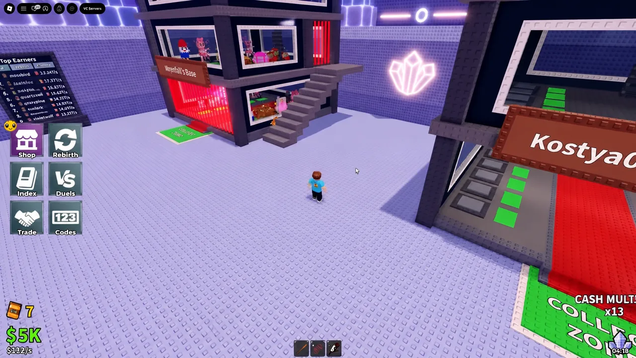 Steal a Brainrot base hub with the Shop button visible in the left-hand menu