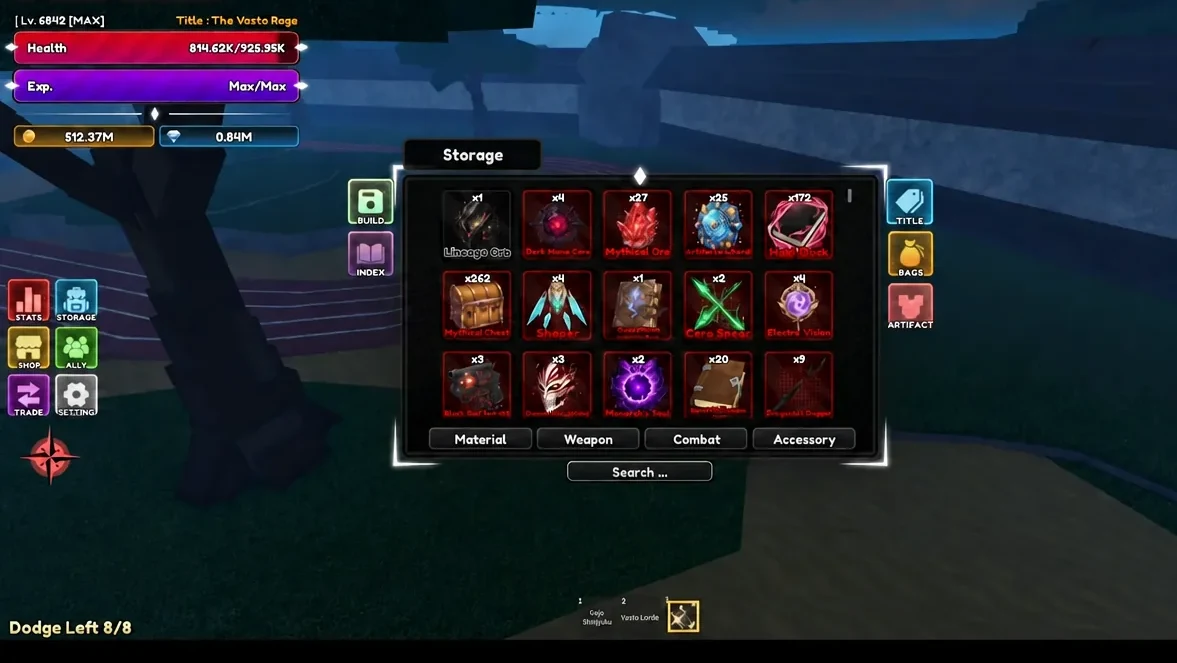 Jujutsu ID Card sitting in the Material tab of the inventory after the quest completes