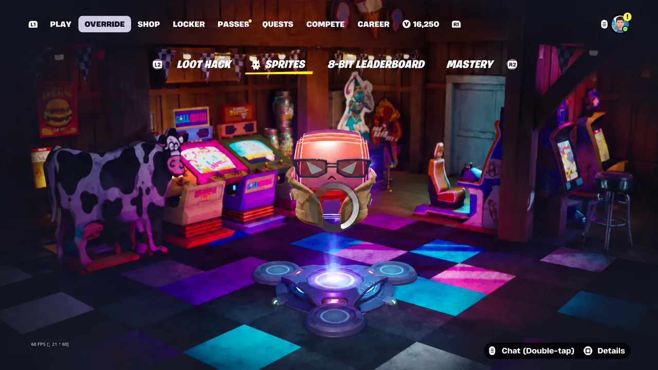 Override lobby menu with the Sprites tab selected as the collection screen loads