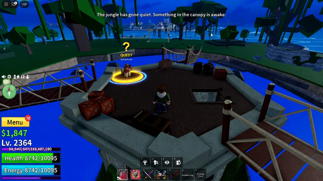Blox Fruits gameplay view while the hourly Magnet event is active
