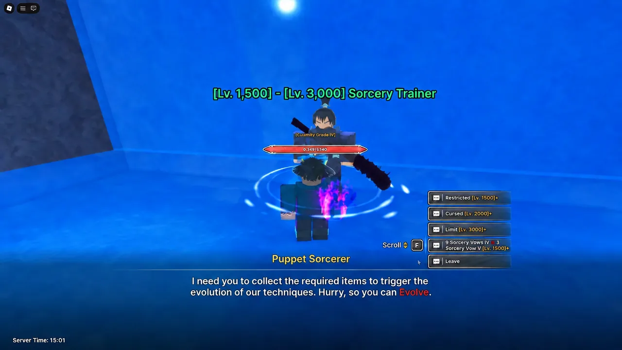 Trainer dialogue window with the 9 Sorcery Vows IV exchange option highlighted