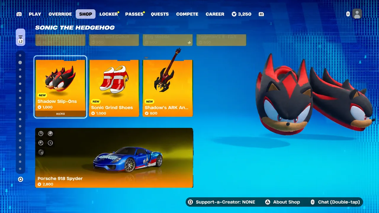 Fortnite Item Shop page with a collaboration cosmetic selected while browsing a crossover set