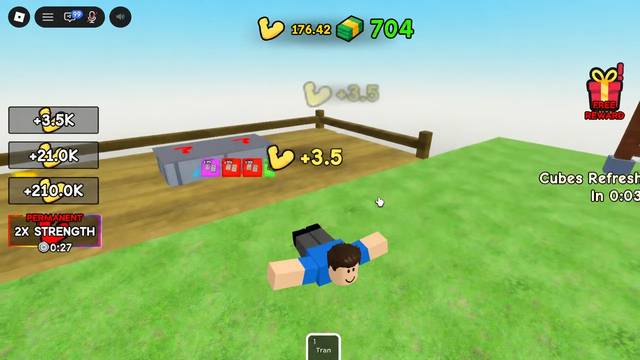 Lift a Cube gameplay with a cube being raised for a Cash payout