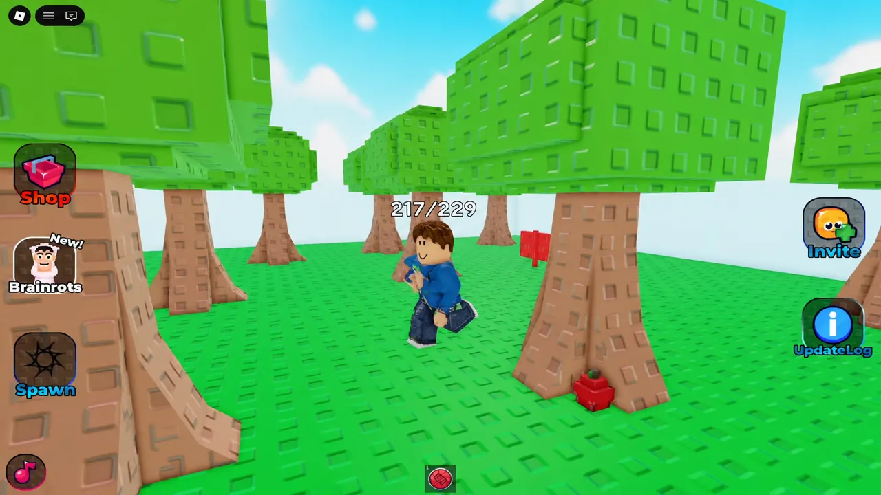 Avatar walking through the forest area added in the 229 update