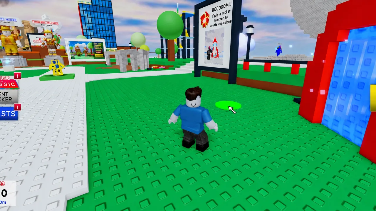 Row of coloured Hunt portals leading to participating Roblox games