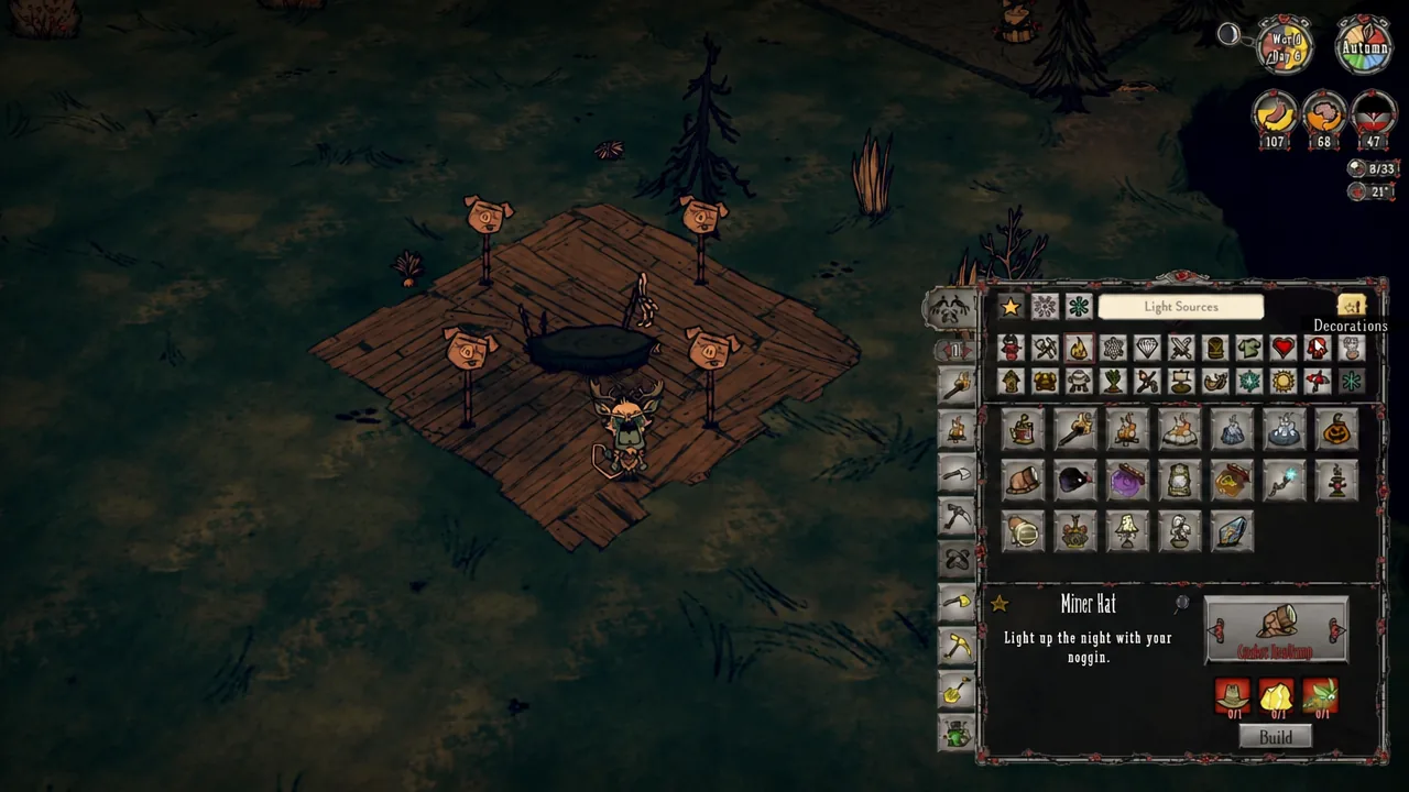 Tools crafting sidebar open with the Hammer recipe and its material list