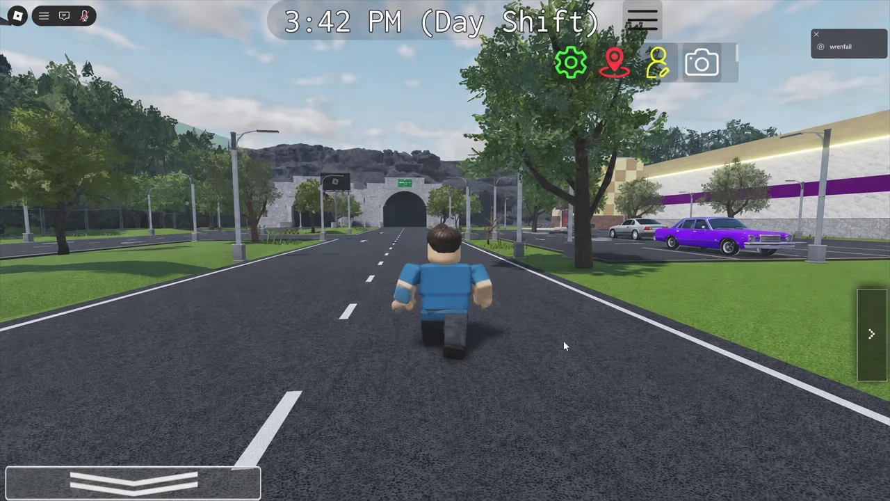 Player running down the road toward the tunnel that leads back to the pizzeria