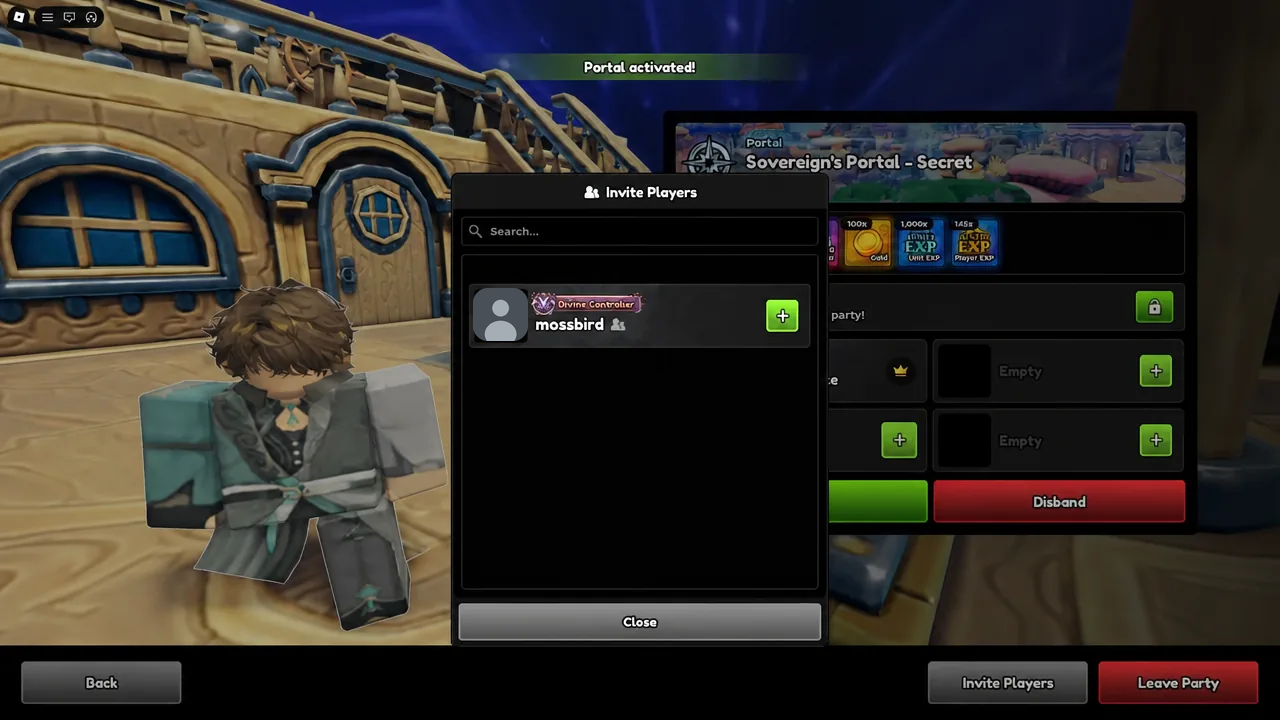 Sovereign's Portal set up in the lobby before the Coral Kingdom run begins