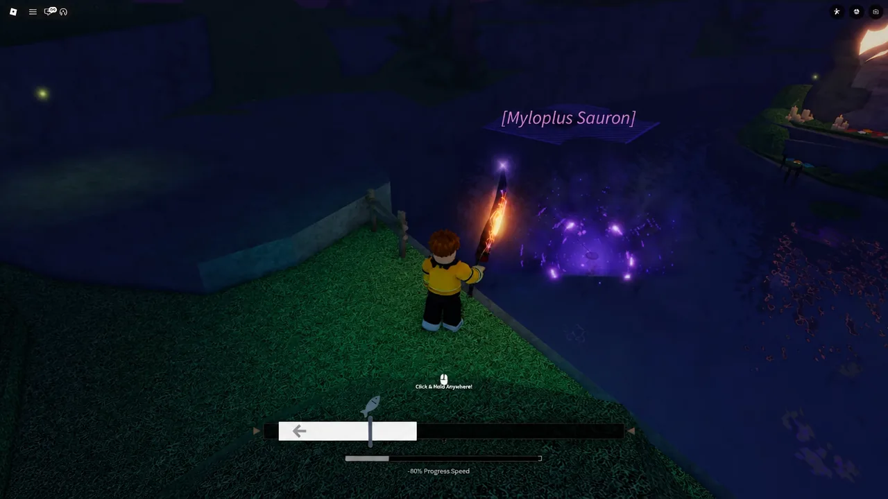 Catch progress bar filling during a fishing attempt in a squall