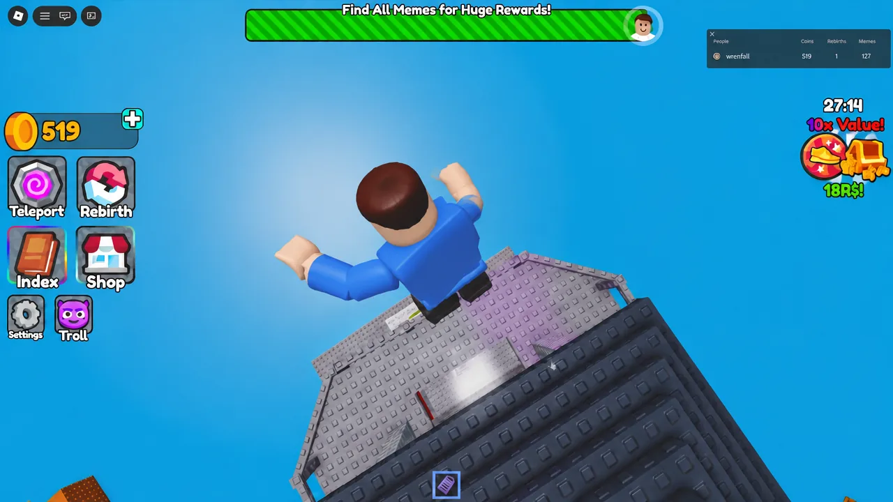 View from the top balcony of the lighthouse in Collect A Meme