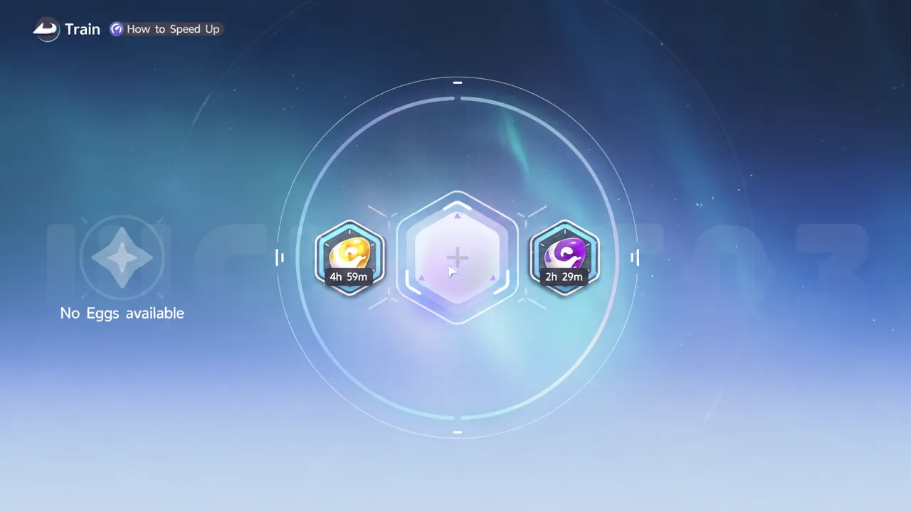 Hatchinator slots in Aniimo showing egg countdown timers and an empty central slot