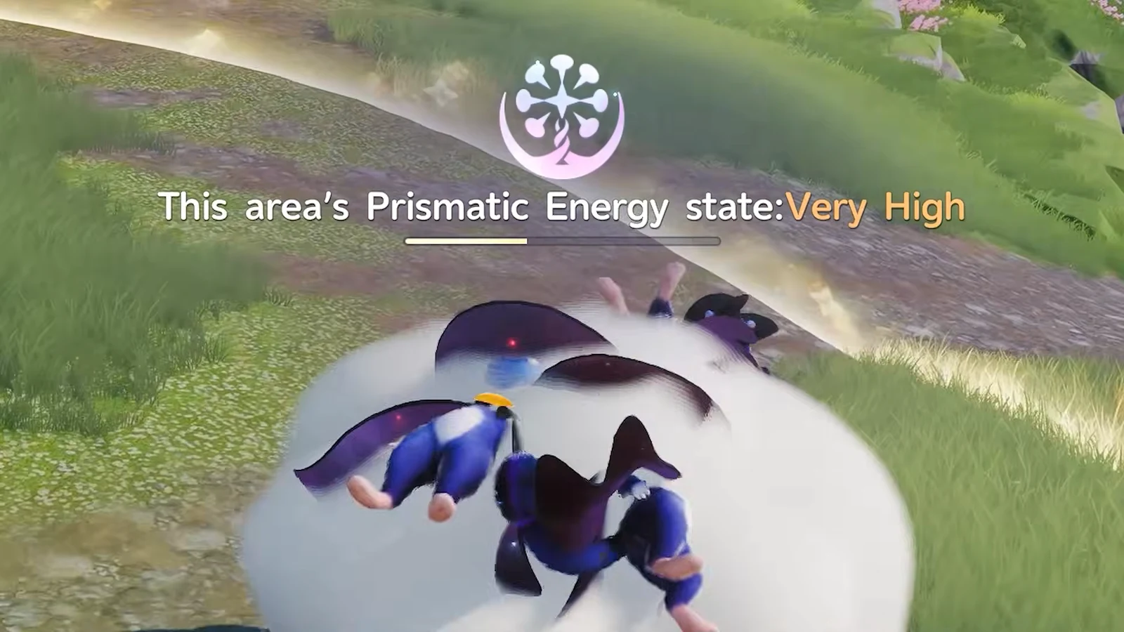 Prismatic Energy state reads Very High as a white energy field covers the area