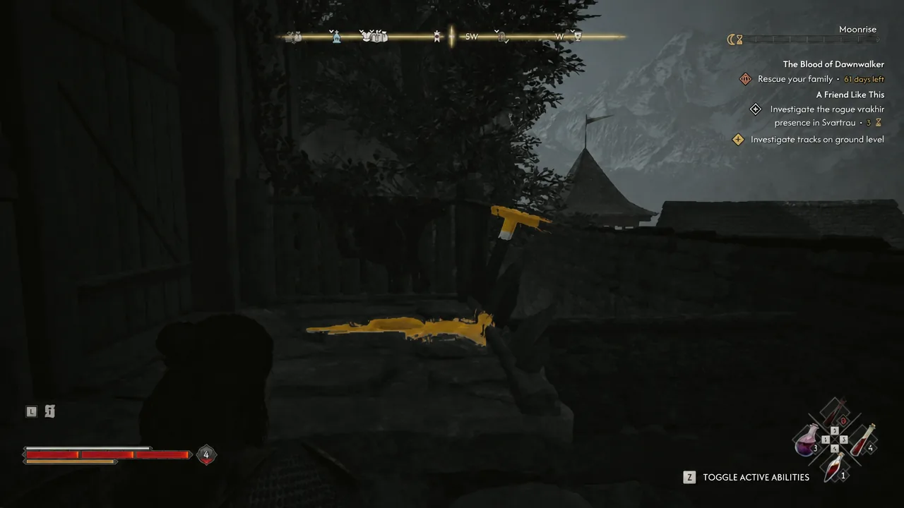 Focus Mode highlighting a climbable route and traversal points in yellow