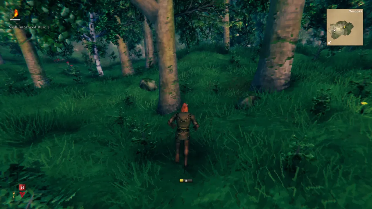 Skill improved Run notification appearing while sprinting through the Meadows