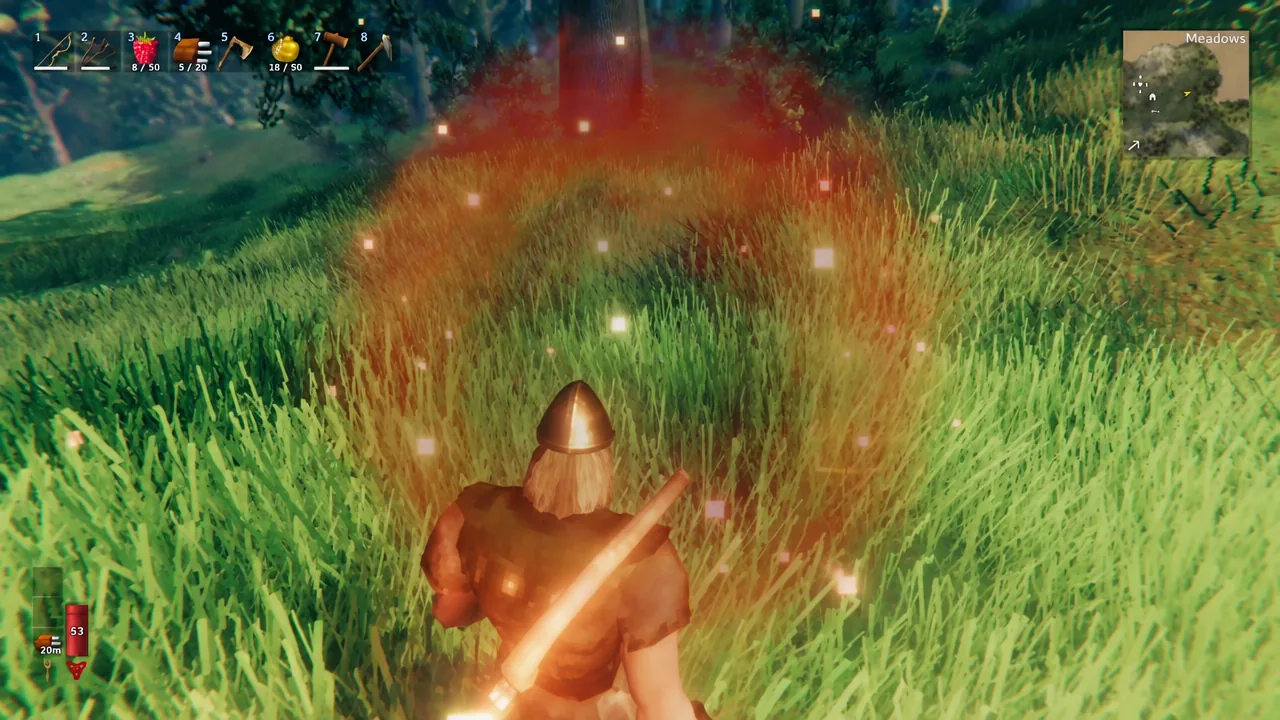A wooden portal standing in a Meadows base waiting to be tagged