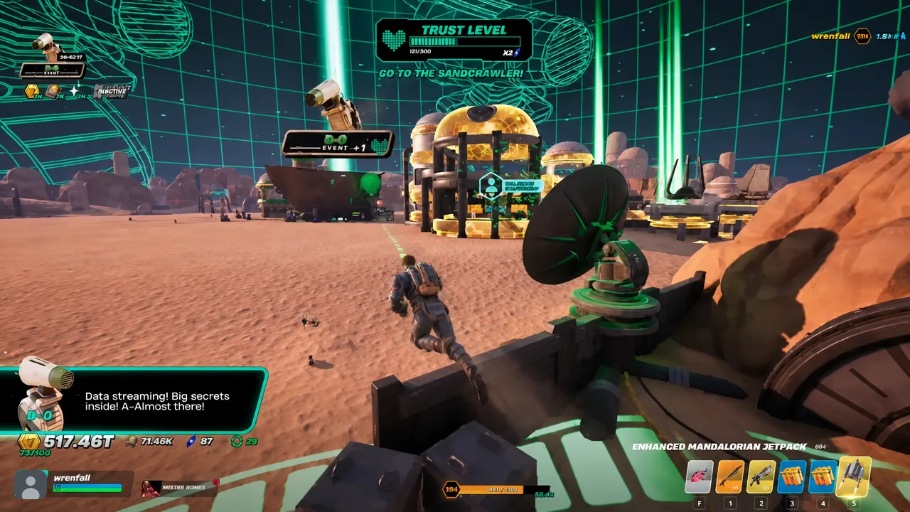 HUD objective reading GO TO THE SANDCRAWLER during the D-O Event
