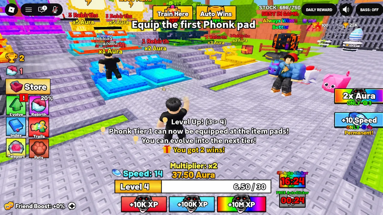 The first Phonk pad highlighted with the on-screen prompt to equip it