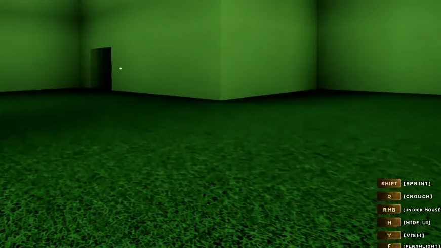 Bloxrooms interior during a run, with the player approaching a collectable item