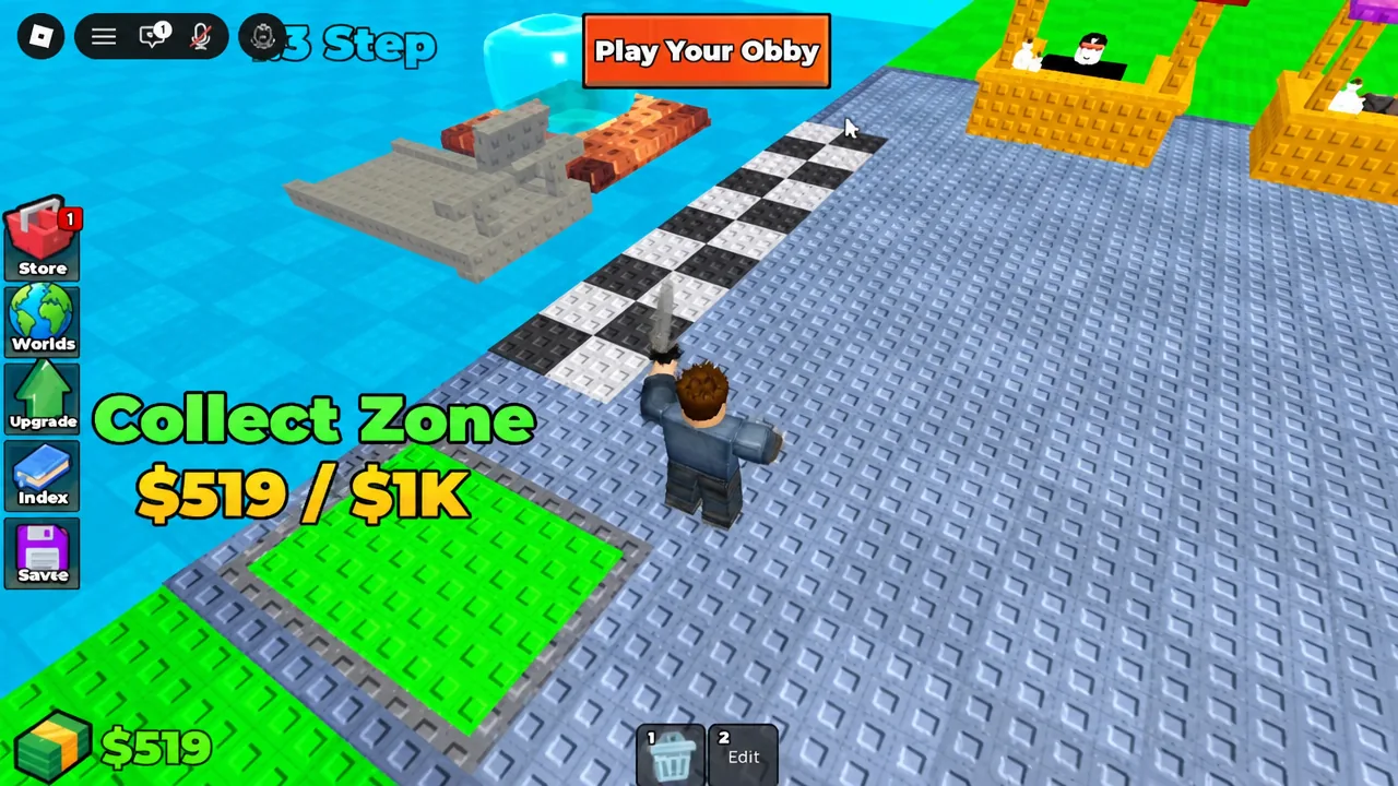 Highlighted Collect Zone showing cash progress toward the $1K cap
