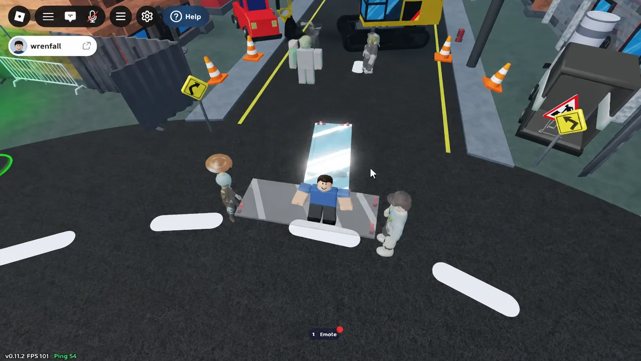 Avatar lying on a stretcher after a failed run with the blue Help button visible on screen