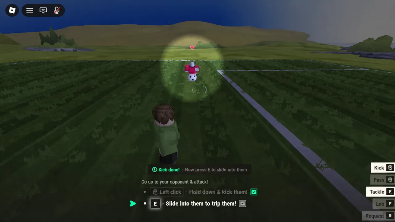 On-screen prompt showing the E key used to slide into an opponent