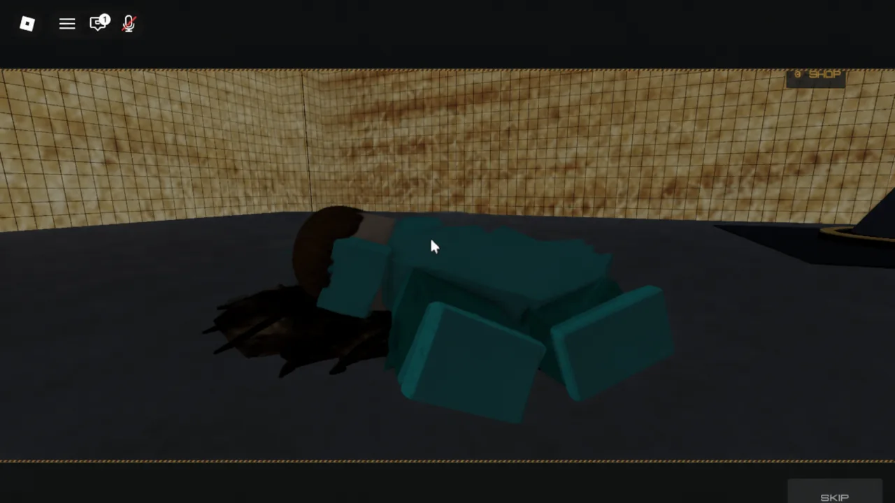 Player character on the ground during the Facility 09 intro cutscene with a Skip prompt