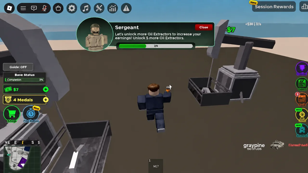 Sergeant objective popup showing 2 of 6 oil extractors unlocked