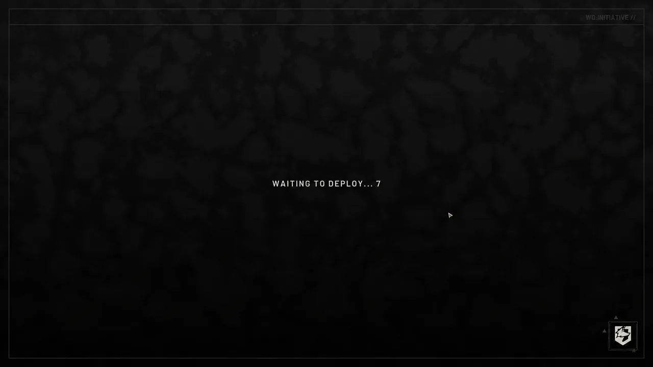 Black WAITING TO DEPLOY screen counting down from seven seconds in WARDOGS