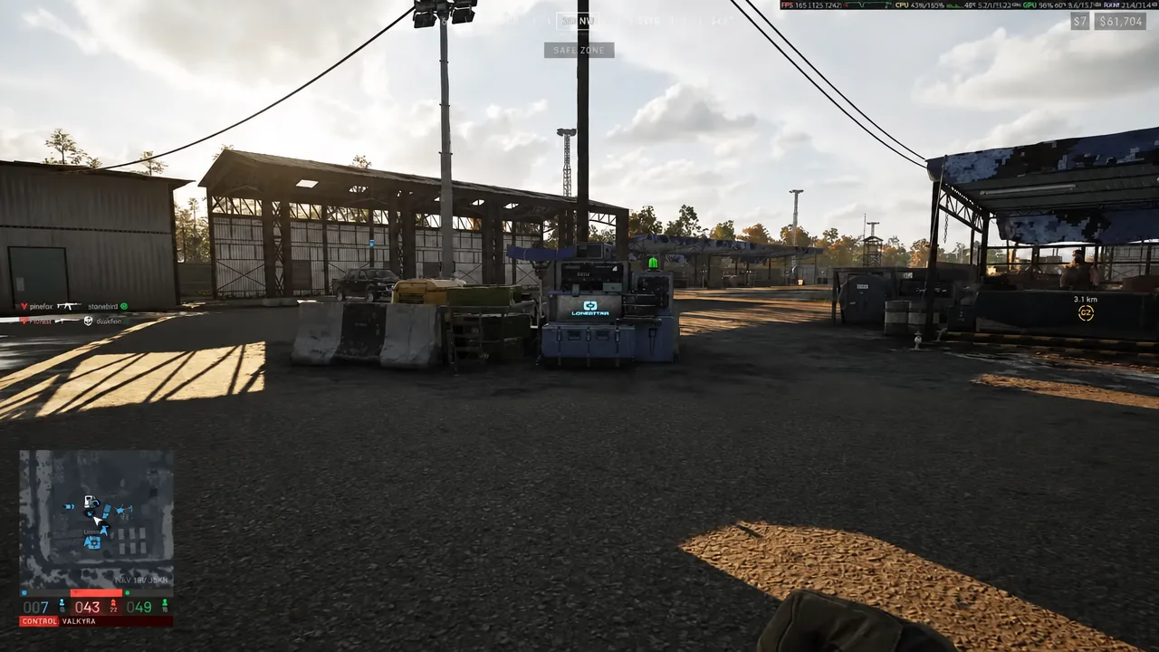 Highlighted LOADOUT button on a station at the WARDOGS main base